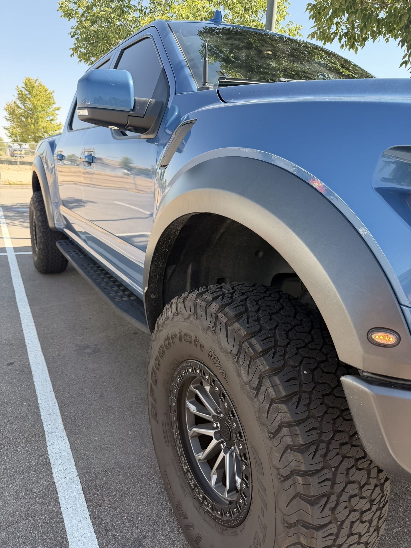 Ford Raptor side profile after mobile detailing Denver